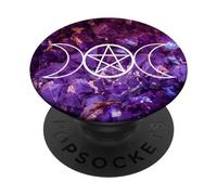 PopSockets Triple Moon Wicca Symbol Witch Nature Neo Pagan Pentagram PopSockets PopGrip: Swappable Grip for Phones & Tablets