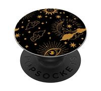 PopSockets Vintage Sun Stars Galaxy Mystical Astrology Crescent Moon PopSockets PopGrip: Swappable Grip for Phones & Tablets