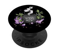 PopSockets Witch's Brew Cute Coffee Cauldron Halloween Witch Amethyst PopSockets PopGrip: Swappable Grip for Phones & Tablets