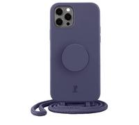 PopSockets x Just Elegance - Phone Case for iPhone 12/12 Pro with a Removable Braided Necklace and a PopGrip with a Swappable PopTop - Purple