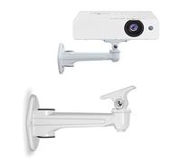 POPTONG Mini Projector Mount for Wall - 17 cm - Load Capacity 3 kg - 360° Rotatable 60° Tilt for CCTV/Camera/Projector/Webcam - Aluminium Alloy - White
