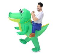 Poptrend Inflatable Alligator Costume for Adult Kids Funny Realistic Blow Up Crocodile Costumes Halloween Cosplay Costume Women Men