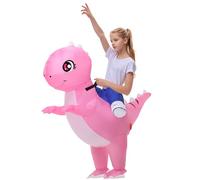 Poptrend Inflatable Dinosaur Costume for Adult Kids Funny Ride-On Blow up Halloween Costumes Womens Mens Holiday Party Cosplay Costumes