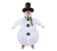 Poptrend Inflatable Funny Snowman Costume Blow Up Snow Man Costumes for Adult & Kids - Christmas Cosplay & Fancy Dress Party
