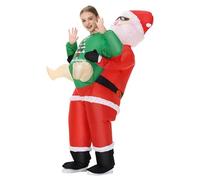 Poptrend Inflatable Santa Costume for Adult Kids, Christmas Inflatable Blow up Claus Costume Cosplay Party Halloween Christmas Suit Xmas Costume Fancy Dress (Kids)