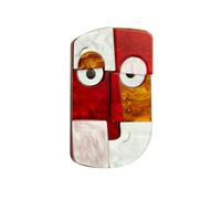 Popular Accessories, Abstract Cartoon Chest Flowers, Fashionable Geometric Faces, Acrylic Brooches, Clothing Accessories