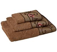 Popular Bath Bath Towels, Larissa Collection, 3-Piece Set, Rose Design