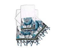 Popular Bath Poppy Fields, Cotton, Aqua, 3PC Towel Set