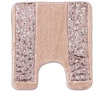 Popular Bath Sinatra Contour Bath Silver Modern Classic Bath Accessories Decorative Beautiful Hollywood Design Bathroom Accessories, Contour Rug size 21” x 24”, Blush