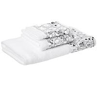 Popular Bath Sinatra Modern Bathroom Towel Set 3 Piece Hand and Wash Towel Luxury Contemporary Decor Bling Bath Towel Sets Soft, Plush and Highly Absorbent, White