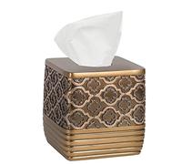 Popular Bath Spindle Tissue Box, Resin, Gold