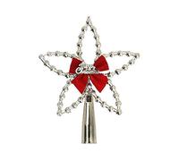 Popular Christmas Tree Top Decoration Star Topper Home Ornament Bowknot Party Supplies - Silver Fashion