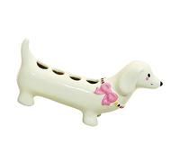 Popular Dachshund Shape Toothbrush Holder NonSlip Base Ceramic Stand Bathroom Countertop Organizers Accessory Cartoon Dog Organizers