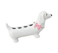 Popular Dachshund Shape Toothbrush Holder NonSlip Base Ceramic Stand Bathroom Countertop Organizers Accessory Cartoon Dog Organizers