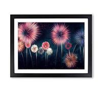 Popular Fireworks Framed Wall Art Print A2 Black