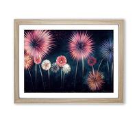 Popular Fireworks Framed Wall Art Print A2 Oak
