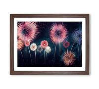 Popular Fireworks Framed Wall Art Print A2 Walnut