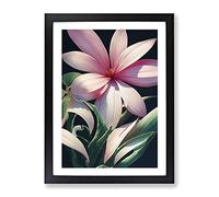 Popular Flower Framed Wall Art Print A2 Black