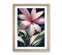 Popular Flower Framed Wall Art Print A2 Oak