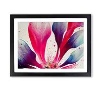 Popular Flower Splash Abstract Framed Wall Art Print A2 Black