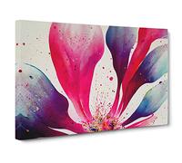 Popular Flower Splash Canvas Print | Gallery Wrapped 30mm Frame Wall Art | 30x20 inches | Ready to Hang | Abstract Floral Picture | Living Room Bedroom Lounge Office