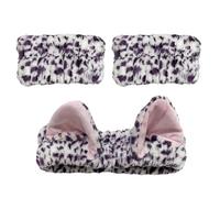 Popular Furry Plush Hairband And Wrist Wash Band For Female Everyday Use Face Washing Makeup Application Headwear