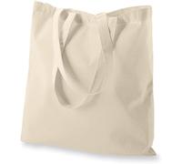 Popular Handicrafts Plain Tote Bag 2-Pack Bulk Blank Canvas Economical 15"x16" Cotton Lightweight Reusable Grocery Shopping Cloth Bags Suitable for DIY Advertising Promotion Gift Activity Beige
