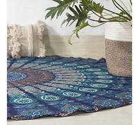 Popular Handicrafts Round Tapestry Wall Hanging Ombre Hippie Mandala Bohemian Hippy Intricate Indian Tapestries Tablecloth 70 Inches,(178cm) Navy Blue