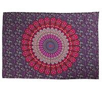 Popular Handicrafts Tapestry Wall Hanging Hippie Mandala Bohemian Hippy Psychedelic Design Indian Tapestries Bedspread (76 x 101 cms) 30 x 40 Inches, Purple