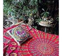 Popular Handicrafts Wall Tapestry Hippie Mandala Bohemian Hippie Psychedelic Design Indian Peacock Meditation Tapestry Bedspread 76 x 101 cm Blue