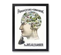 Popular Lectures On Human Nature Vintage Framed Print | A4 Black Framed Wall Art | Ready to Hang | Classic Landscape Picture | Living Room Bedroom Lounge Office
