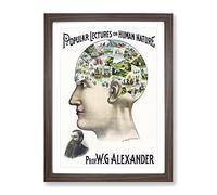 Popular Lectures On Human Nature Vintage Framed Print | A4 Walnut Framed Wall Art | Ready to Hang | Classic Landscape Picture | Living Room Bedroom Lounge Office