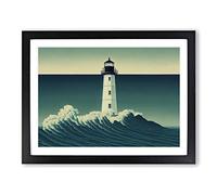 Popular Lighthouse Framed Wall Art Print A2 Black