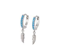 Popular Natural Stone Turquoise Gemstone Huggies Earrings 925 Sterling Silver Gold Drop Down Earring For Women Girls