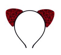 Popular Plush Cats Ear Hairband With Dotted Animal Print For Birthday Party Women Music Festival Headband Everyday Use