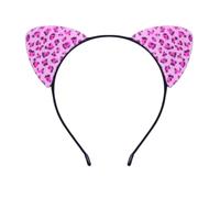 Popular Plush Cats Ear Hairband With Dotted Animal Print For Birthday Party Women Music Festival Headband Everyday Use