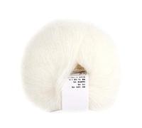 Popular Soft Mohair Knitting Angora Wool Yarn for DIY Knitting(White)