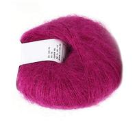 Popular Soft Mohair Wool Knitting Yarn Angora Long Wool Yarn Hot with a Crochet for Knitting DIY Crochet (15 deep Rose red) Knitting Tools