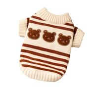 Popular Striped Dog Clothes Warm Sweaters for Bichon Autumn and Winter Knitwear for Schnauzers Cartoon Pet Pullovers(Yellow,M)