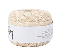 Popular Summer Silk Light Thin Line Lace Cotton Yarn Crochet Thread Lace Yarn for Knitting Embroidery for Knitting Embroidery with a Crochet(Beige)