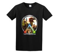 Popular Survival Evolved Ark Game Unisex 100% Cotton Short-Sleeve T-Shirts Black S