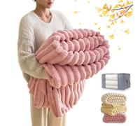 Popular Thickened Rabbit Plush Nap Blanket, Flannel Milk Velvet Cover Blanket for Women, Thick 1000 GSM Fluffy Faux Rabbit Fur Weighted Blankets for Bed Sofa Couch Home Decor (Pink,39.3*59in)