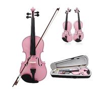 Popular Violin Solid Wood Violin Beginner Practice Adult Playing Violin 4/4 Full Size Violin Instrument (Color : Pink)