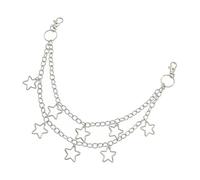 Popular Waist Chain with Five Pointed Stars Hip Hop Dancing Waist Chain Eyecatching Pants Bag Chain Cool Waist Decorative Metallic Star Belt