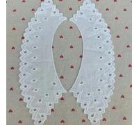 Popular White Flowers Cotton Embroidery Lace Fabric DIY Applique Collar Neckline Craft Sewing Guipure Womens Dresses Cloth Decor-White 4-as Shown