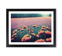 Popular Wildflowers Floral Framed Wall Art Print A2 Black