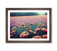 Popular Wildflowers Floral Framed Wall Art Print A2 Walnut