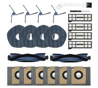 PopuLike 22 PCS Accessories Kit Compatible with Eufy X10 Pro Omni Vacuum, Replacement Parts Kit with 2 Main Brush, 4 Side Brushes, 4 Washable Filters, 4 Mop Cloth, 6 Replacement Dust Bags