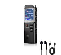 PopuLike 64GB Digital Voice Recorder Dictaphone with HD 1536Kbps Recording, Voice Activation, Audio Recorder with MP3 Player, USB-C Cable, 10H Battery for Lectures Meetings Interviews