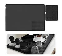 PopuLike Silicone Coffee Machine Mat, 2-In-1 Detachable Coffee Tamper Mat, Coffee Machine Tray with Reserved Drain, Non-Slip Fit Under Coffee Maker Espresso Machine for Kitchen Countertops
